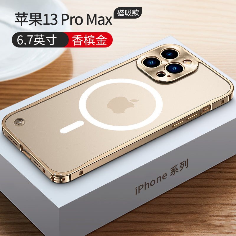 Suitable for 17 phone cases, iphone16 metal frame lens matte transparent seahorse le protective case