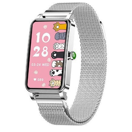 The ZX19 Lady artwatch offers multi-mode protection for heart rate, blood pressure, blood oxygen, and menstrual period reminders