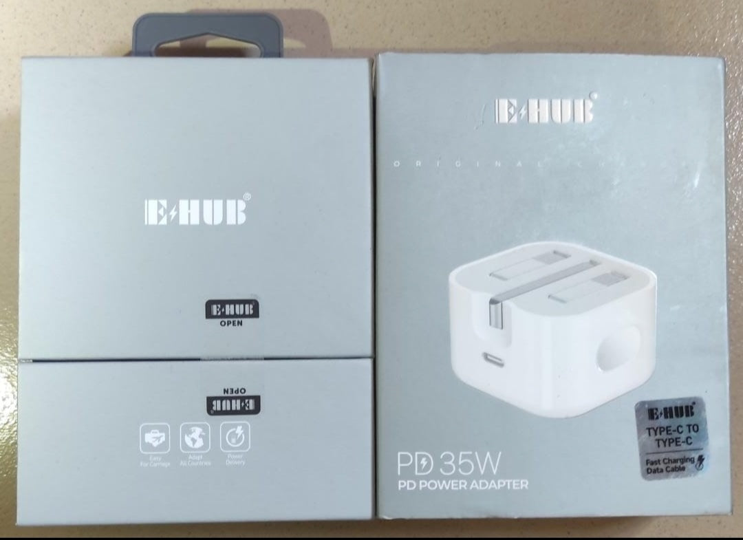 E⚡HUB Type-C to Type-C PD 35W Fast Charger & Data Cable – Ultra-Compact Power Adapter