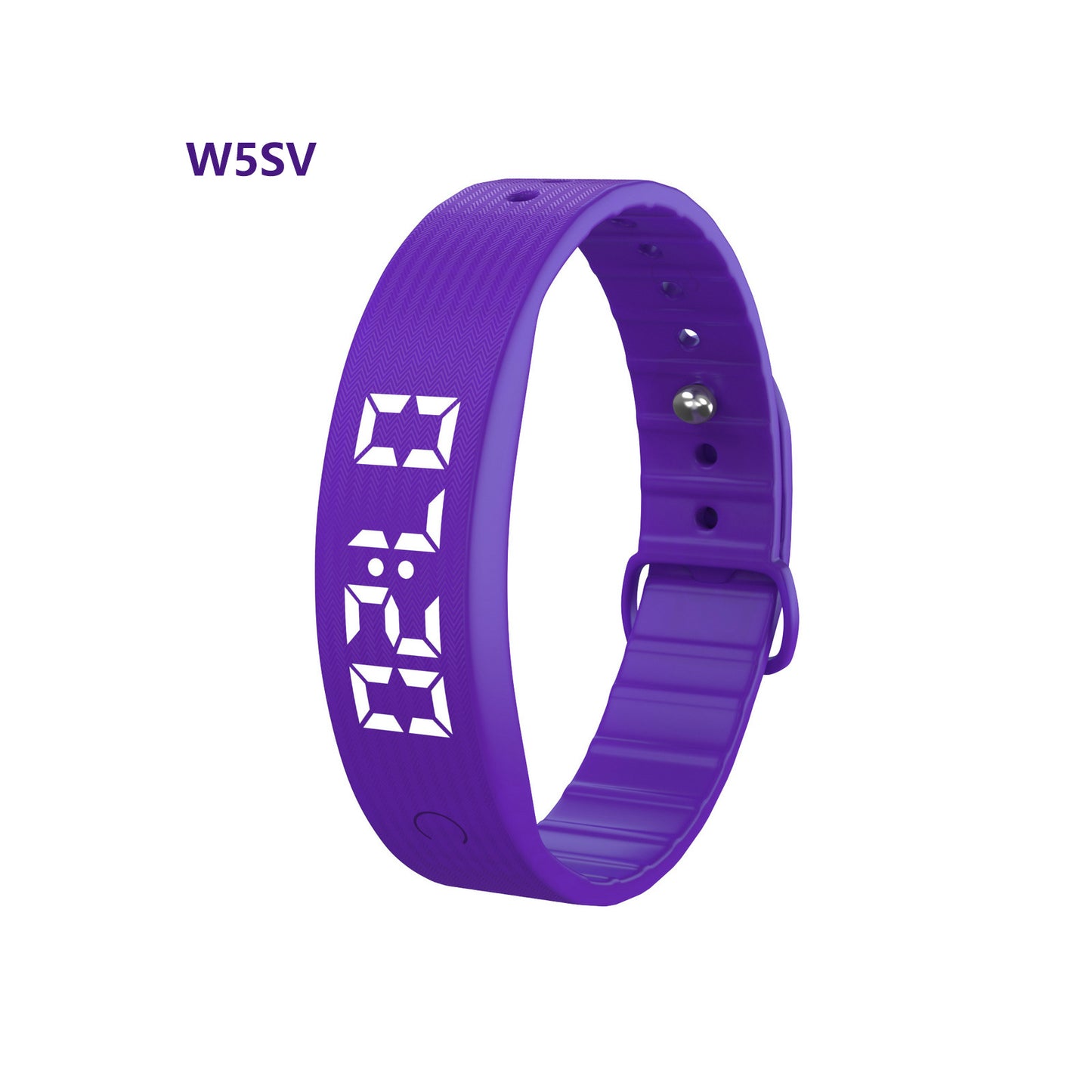 Vibrating alarm clock, countdown timer, stopwatch, sleep monitoring, step-counting, rechargeable, eco-friendly silicone wristband W5SV
