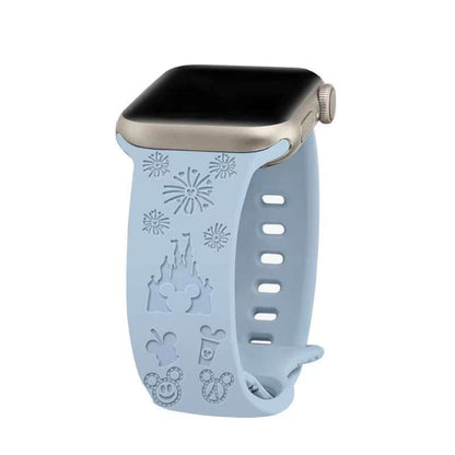 Apply AppleWatch8/7 / ultra3456SE generation of monochromatic silicone carve patterns or designs on woodwork process castle strap