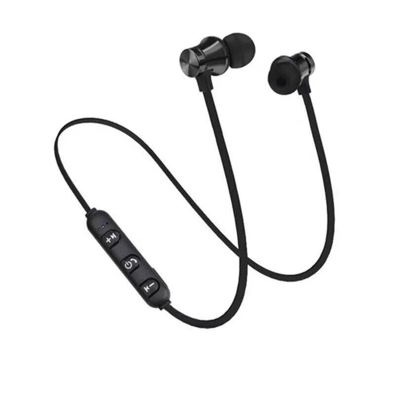 XT11 wireless blue headphones, dual-ear in-ear stereo, neck-hanging and suction universal