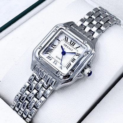 square watch for women, retro classic ladies' wristwatch, fashionable quartz watch