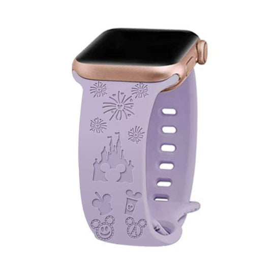 Apply AppleWatch8/7 / ultra3456SE generation of monochromatic silicone carve patterns or designs on woodwork process castle strap
