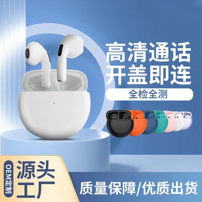 pro6 Blue Headphones J6 Blue Headphones Touch Noise Cancellation Wireless Stereo pro4TWS Headphones Factory