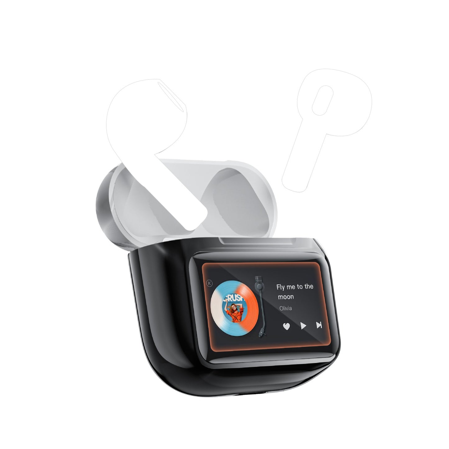 A11pro blue earphones, art touch control, large screen, long battery life, in-ear noise-cancelling wireless earphones